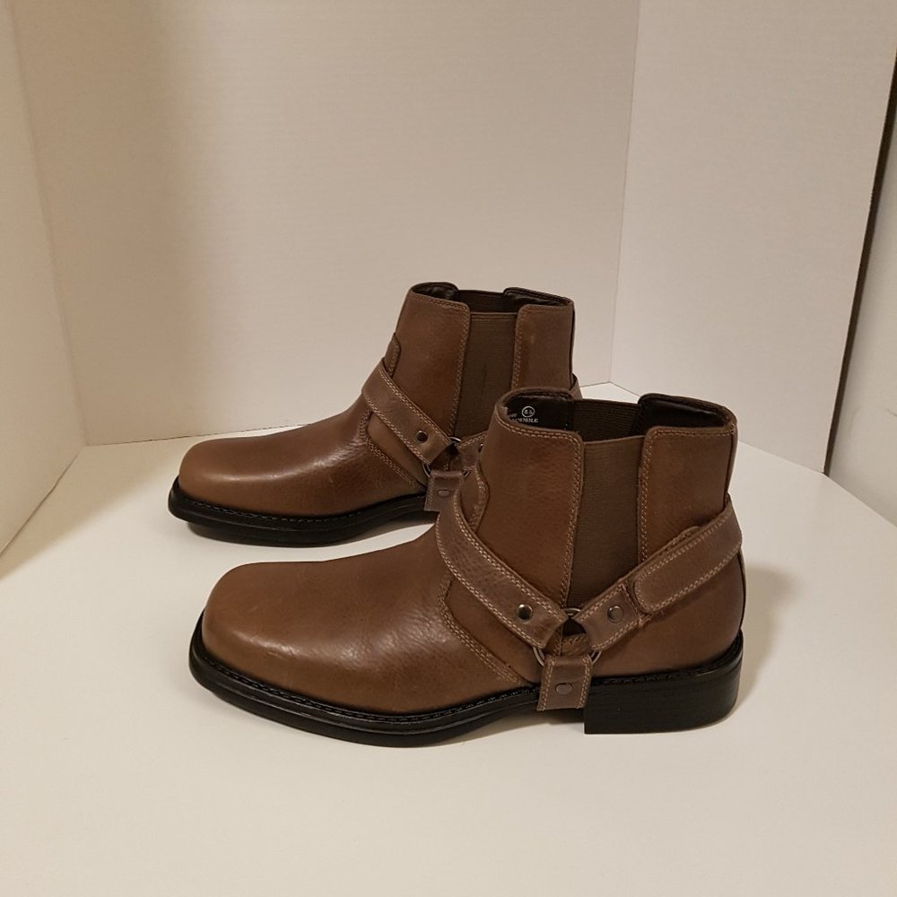 Leather boots.